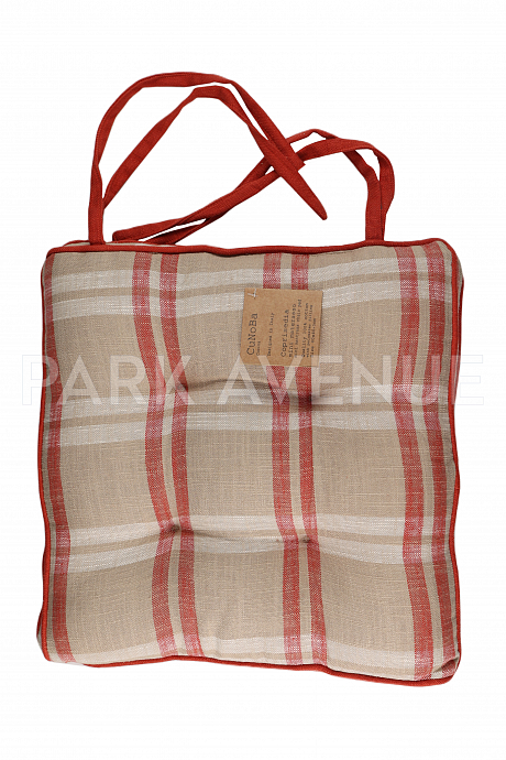 Подушка для стула,цвет  беж/красный